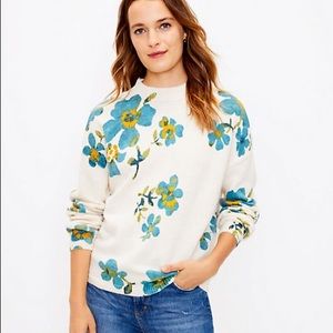 Floral mockneck sweater